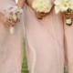 Beautiful Blush Patel Pink Strapless Sweetheart Long Chiffon Bridesmaid Dress