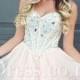 Rhinestone Strapless Sweetheart Corset Bodice Blush Prom Dress