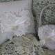 Ring Bearer Pillow and Flower Girl Basket White Shabby Chic-Pearls and Rhinestones