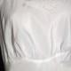 Vintage Taffeta Slip Dress, Side Zipper, White on White Embroidery, B38