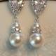Pearl Bridal Earrings Crystal Bridal Earrings Pearl Bridal Jewelry Wedding Jewelry Pearl Bridesmaid Earrings