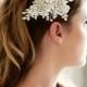 Ivory Bridal Lace Headpiece, Crystal Wedding Headpiece, Lace Bridal Hair Comb, Ivory Lace Bridal Hair Accessory, Lace Bridal Comb, STYLE 314