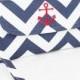 Nautical Chevron Clutch/Wristlet/Cross Body Purse with Embroidered Anchor - Wedding Clutch - Bridesmaid Clutch