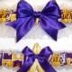 ON SALE Handmade Wedding Garter Set Los Angeles Lakers Keepsake and Toss Bridal pg1