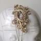 Elegant bridal brass headband vintage Parisian head piece wedding hair accessory antique French style glamour