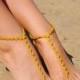 Crochet Gold Barefoot Sandals, Bridesmaid accessory, Barefoot sandles, Beach, Anklet, Wedding shoes, Beach Wedding, Summer shoes