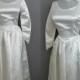 CLEARANCE SALE Vintage 50s Wedding Dress / Ivory Satin Audrey Hepburn High Neck Demure Gown ggmm