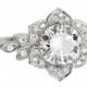 Lily Flower Engagement Ring - 1 carat diamond ring: price 1600$-4940$