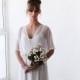 Ivory White Chiffon Dress, Chiffon Wedding Dress, Bat Sleeves Dress , Ivory Wedding Dress , Boho Wedding Dress