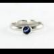 Blue Sapphire Princess Ring - Wedding Band Engagement Ring Promise Ring - Sterling Silver, 14k Palladium White, Yellow Gold, Rose Gold