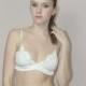 cotton lace bralette with silk lining and band - BRIDAL lace - made to order