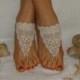 Crochet Barefoot Sandals,Beach Pool,Nude shoes,Wedding shoes,White golden sandles