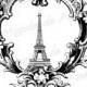 French Digital Sheet Image Paris Tour Eiffel Download Royal Vintage Romantic For Print On Iron Transfer Tag Label Napkins Burlap Pillow N366