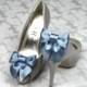 Blue Bow Shoe Clips, Something Blue Shoe Clip, Blue Wedding Accessories Shoes Clip, Blue Bow Clip Shoes
