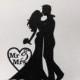 Wedding Cake Topper - Bride and Groom Wedding silhouette with Mr & Mrs