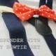 Choose Any bowtie with Navy Suspender !! for toddler/ boy/ baby