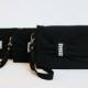 Promotional sale   - SET OF 5  -Black Bow wristelt clutch,bridesmaid gift ,wedding gift ,make up bag,zipper- yellow