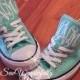 Monogrammed Mint Converse, Monogrammed Wedding Day Shoes, Beach Glass Mint Converse, Personalized Shoes, Monogrammed Converse, Bridal Party