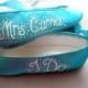 Aqua blue Wedding shoes, Aqua Blue  Ballerina Flats , Personalized shoes, painted names , wedding flats, wedding shoes I do crystals