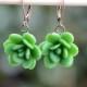 Green succulent Earrings, Succulent Earrings, Succulent Wedding theme Jewelry, Succulent Flower Earrings