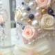 Wedding unity candle set in ivory, blush, gold and navy, perfect for your Unity Ceremony or as a gift idea