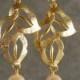Art Deco Leaves Gold Bridesmaid Earrings, Wedding Earrings, Wedding Earrings, Gold Earrings, Pearl Earrings, Bridal Earrings (600-2473W)