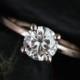 Ella 7mm 14kt Rose Gold Round FB Moissanite Tulip Solitaire Engagement Ring (Other metals and stone options available)