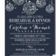 Printable Wedding Rehearsal Dinner Invitation - Ornament Custom Font Color - Dark Blue Navy -  Printable No.662