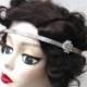 Swarovski Crystal, Flapper Headband, Hair Accessory, Great Gatsby, Costume Headpiece, Silver Beaded,
