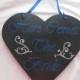 Heart Shaped Here comes The Bride Charcoal and Royal Aisle sign