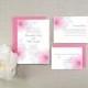 Pink Roses Watercolor Wedding Invitation Suite - Set of 25