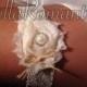 Rustic Wedding Garter  - Ivory Bridal Garter - Burlap Garter - Country Western Garter