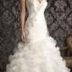 Beaded Embroidered Bodice Sweetheart Drop Waist A-line Ruffle Skirt Bridal Gown