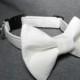 Designer Dog Collar - White Dog Collar and Bowtie - Wedding dog collar, bow tie dog collar