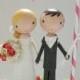 custom wedding cake topper - with bunting