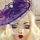 Purple Fascinator - Purple Kentucky Derby Hat -   British Tea Party Fascinator Hat - Wedding Fascinator - Sinamay Fascinator