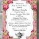 High Tea Bridal Shower Invitation, Custom Printable High Tea Bridal, DIY Bridal Invitation, Shabby Chic Bridal Shower