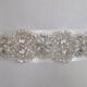 SAMANTHA Vintage Inspired Pearl and Crystal Bridal Sash, Beaded Wedding Gown Belt