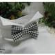Black&White Hounds-tooth Bow Tie WingtipTuxedo Dog Collar~Dog Ring Bearer~Bow Tie Dog Collar~Dog Tuxedo Collar~Pets~Free Shipping Within USA