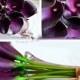 Dark Purple Calla Lily Bridal Bouquet Latex Mini Calla Lilies Plum  For Bridesmaids Bouquet Wedding Decorations