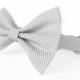 Grey and white striped - cat and dog bow tie collar set, striped dog collar bow tie, grey dog collar, wedding dog collar, grey cat collar