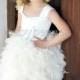 Flower Girl Dress, Flower girl Dress, Feather Dress, Ivory Girls Dress - LILY - Feather Flower girl dress, White flower girl dress