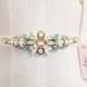RESERVED- RUSH- Opal Crystal Bridal Belt- Swarovski Crystal Bridal Sash- Mint Bridal Belt