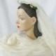 Clearance 30's 40's Vintage Wedding Bridal Veil with Wax Orange Blossoms