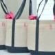 Set of 10 Personalized Wedding Bridesmaids Totes Gifts in Navy