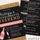 Bachelorette Weekend invitation, getaway, Hens party, 2 sided bachelorette invite, gold glitter, champagne bachelorette, weekend printable