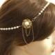 Gold Pearl Hair Piece, Bridal Headband , Pearl Hair Jewelry, Bridal Halo ,Hair Accessories, Wedding Hair Jewelry