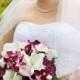 Wedding bouquet - bridal bouquet- cascading bouquet - silk real touch flowers purple