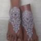 Free ship white silver wedding barefoot sandals wedding shoe prom party steampunk bangle beach anklets bangles bridal bride