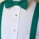 Men's Bowtie and Suspenders - Teal - MANY COLORS AVAILABLE